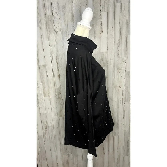 Richard Sport Women's Large Black Long Sleeve Blouse w/ Pearl Embellishments - Picture 3 of 6